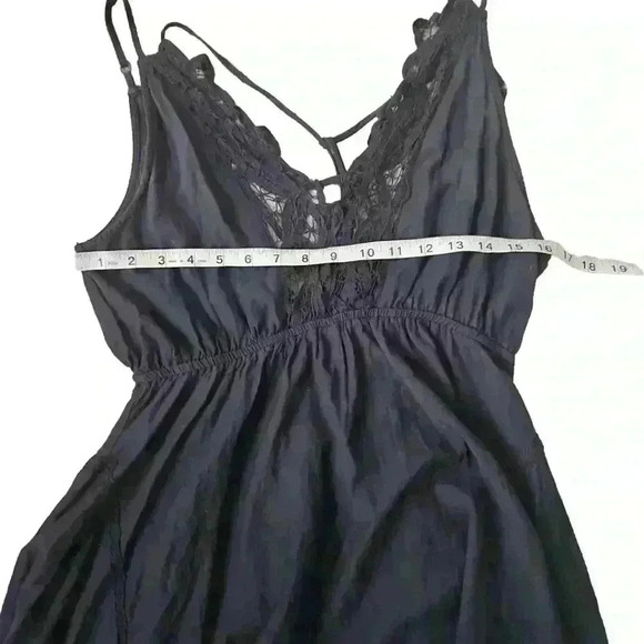 Intimately Free Free People Womens Blue Boho Crochet Neck Short Swing Dress XS - Picture 11 of 14